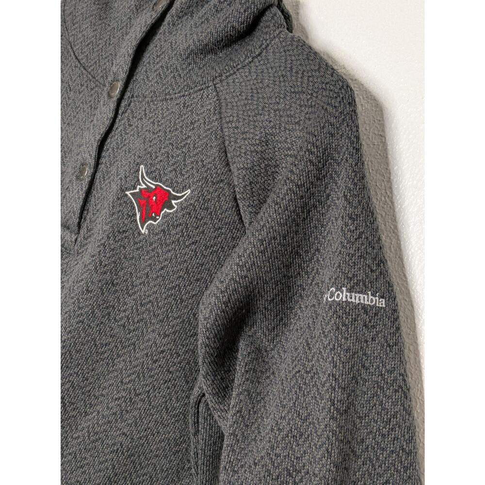Women's Chicago Bulls Columbia Black Sweater Large Quarter-Snap Hoodie - Picture 4 of 7